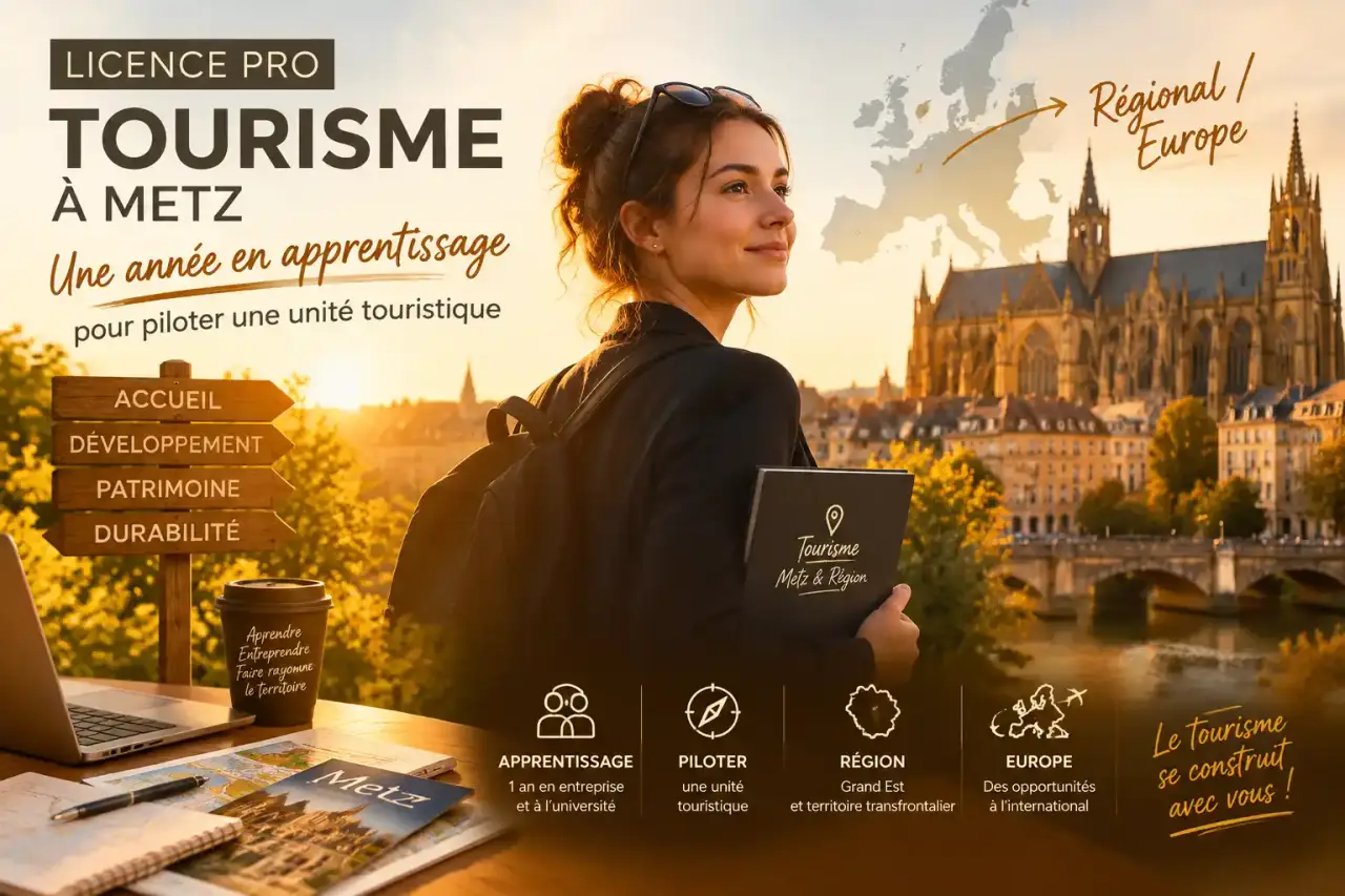 Licence pro tourisme à Metz : une année en apprentissage pour piloter une unité touristique